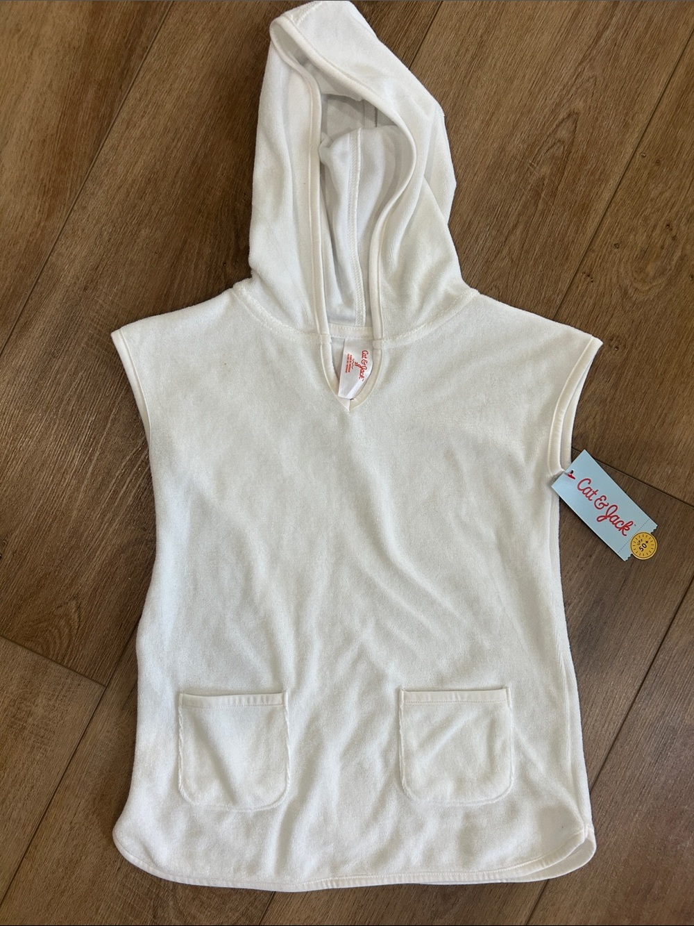 Cat & Jack White Hooded Terry Poncho | Kids